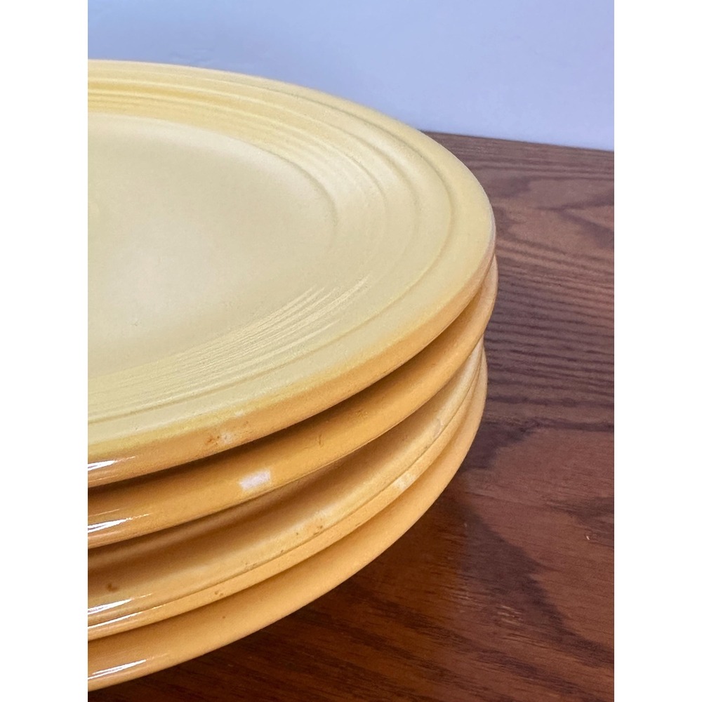 Vintage Fiesta Yellow Luncheon Plates Glazed Ceramic Homer Laughlin - Picture 10 of 10